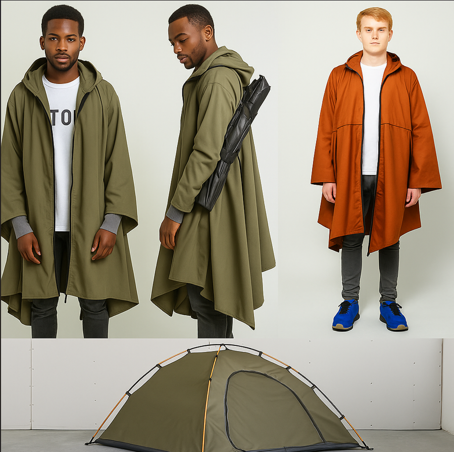 man wearing a jacket which can also used as a tent Best Survival Jacket That Turns Into a Tent
